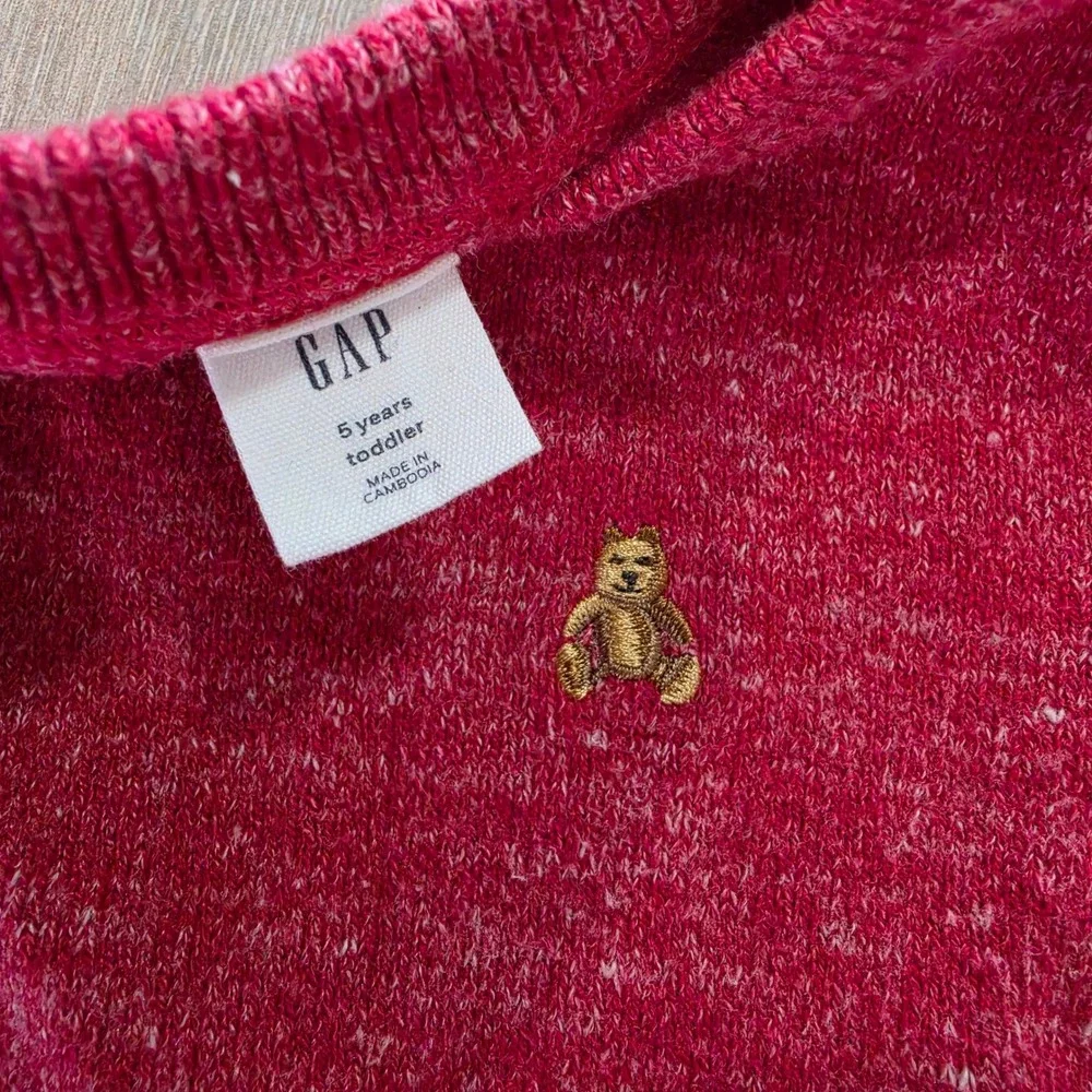 Gap Kids Toddler Girls Pink Marl Brannan Bear Crewneck Sweater Size 5T